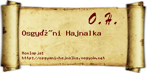 Osgyáni Hajnalka névjegykártya